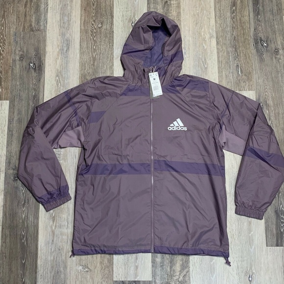 Adidas W.N.D Mens Long Sleeve 1/2 Zip Pullover Jacket Purple FL3613 NEW Sz M - Picture 1 of 5